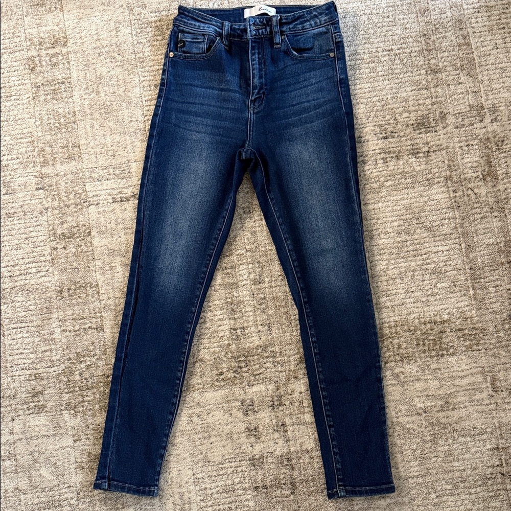 KanCan Women's High Rise Dark Blue Jeans